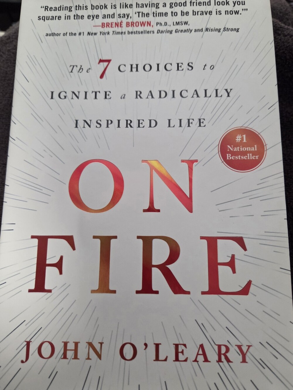 On Fire by John O'Leary - White Cover with Red/Orange Title